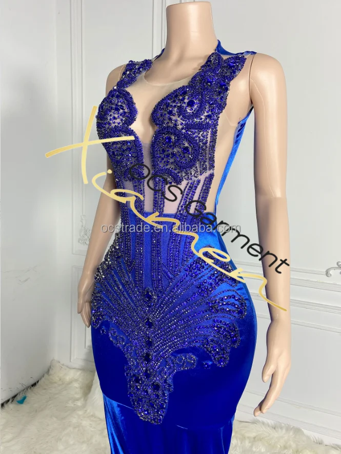Ocstrade Royal Blue Stage Wear Vestidos Largos Vestido De