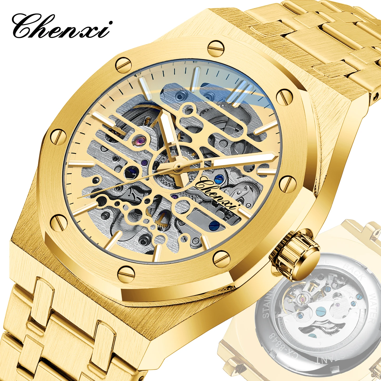 CHENXI 8848 Tourbillon Mechanical Watch for Men - Waterproof