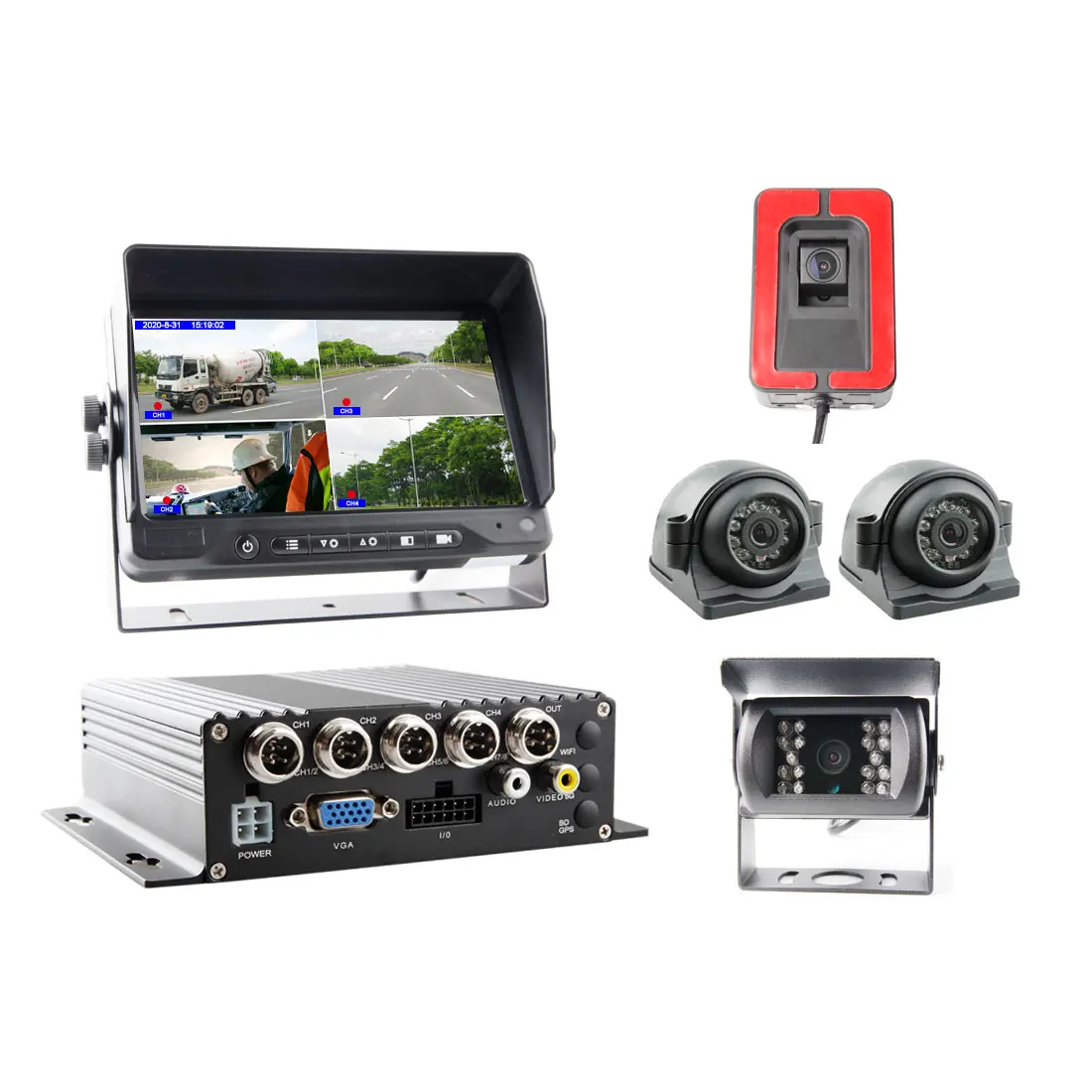 車載 4CHs SD カード 1080P MDVR サポート 4G GPS Wifi AHD 車載ブラックボックス モバイル DVR