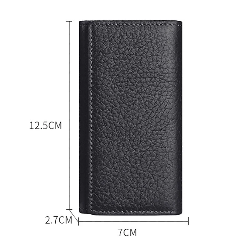 Custom Key Holder Case Multifunctional Genuine Leather Trifold Key Wallet