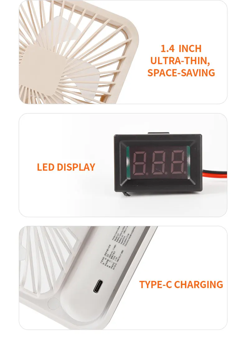 Wholesale Quiet USB Desk Fan Portable Small Personal Fan with 3 Speeds for Office Home Outdoor Travel Rechargeable Cooling Fan