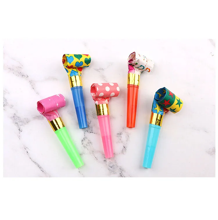 KONTONTY 4 Trompettes En Plastique Pour Fête Et Éveil Musical – Instrument à Vent Pour Enfants, Corne De Bœuf