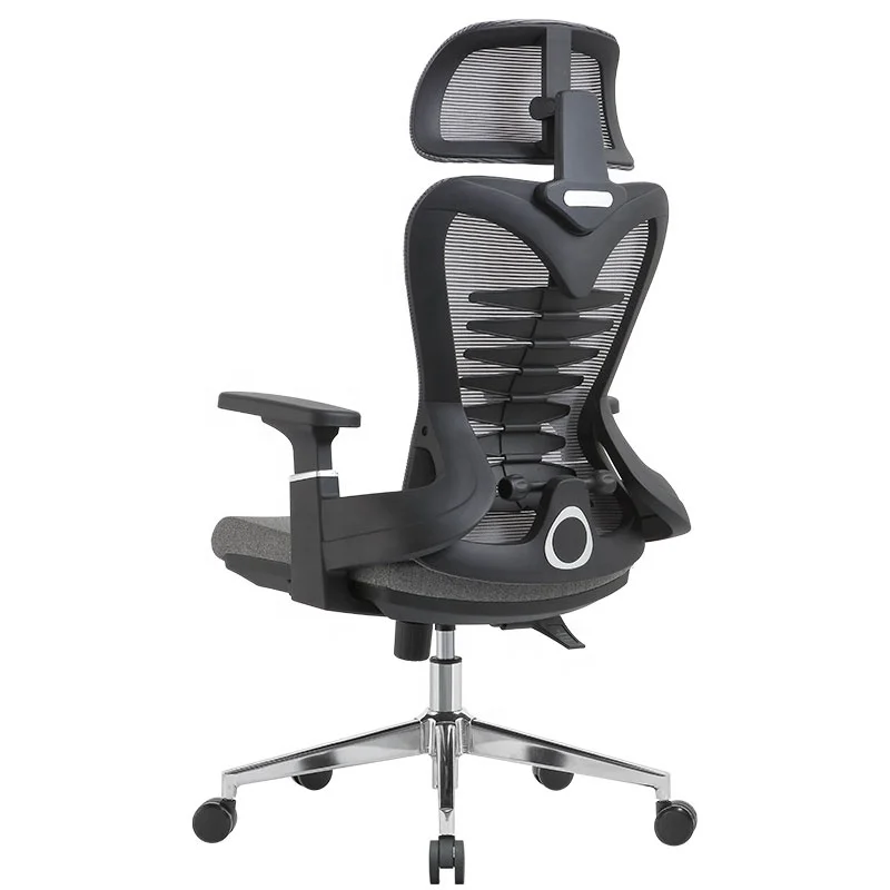 Ergonomic Mesh Chair Fish Bone Ergonomic 3D Lumber Support Adjustable Chair  Backrest Height Office Chair