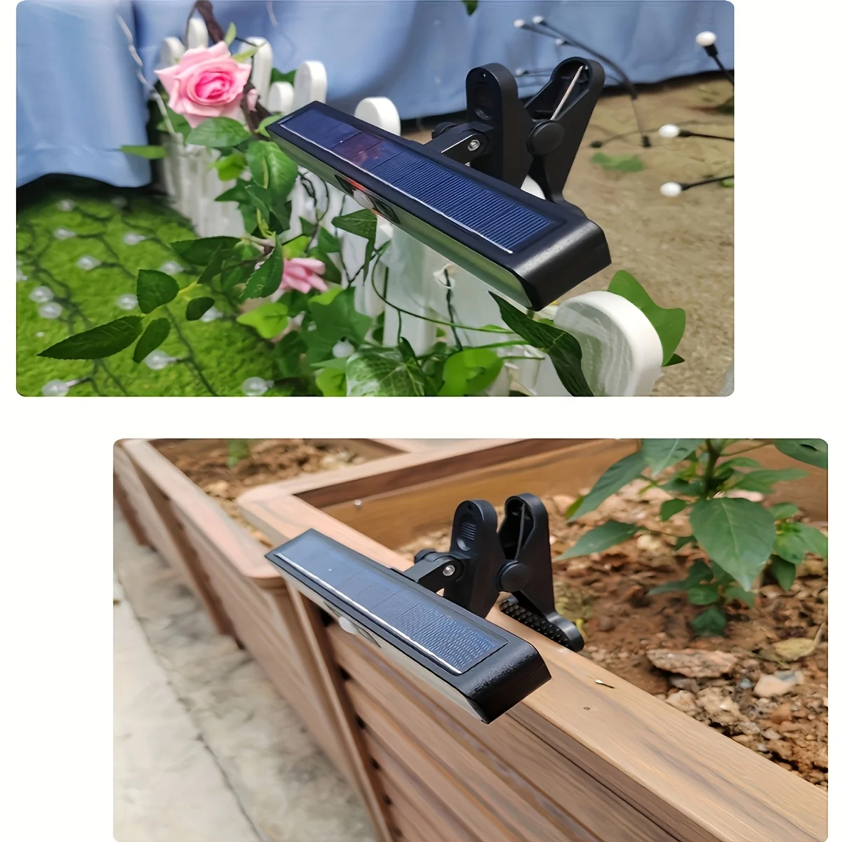 用于庭院、花园、围栏和室外装饰的景观光运动传感器上的超亮太阳能夹