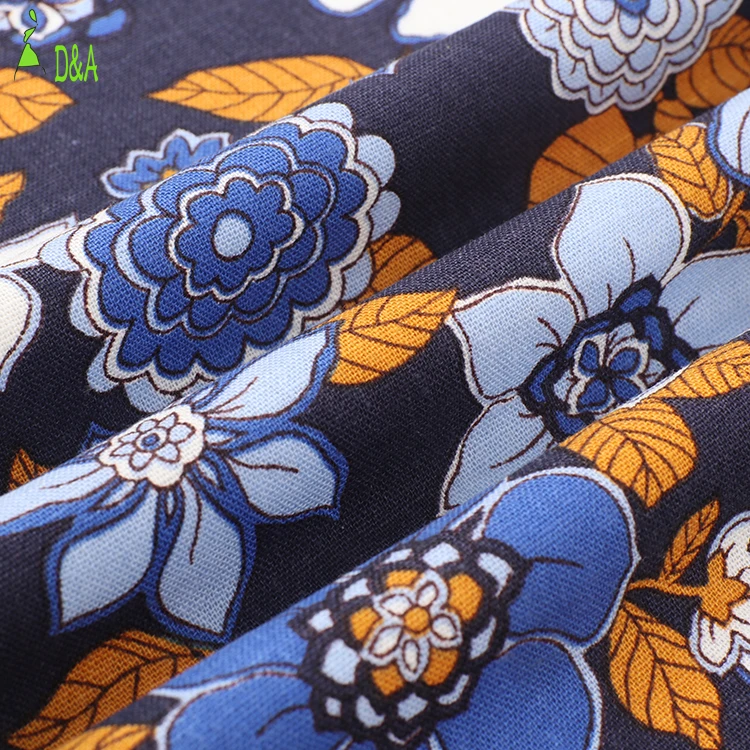 Новый лён 55 45 вискоза 10*10 число витков пряжи с цветочным принтом и льняной ткани