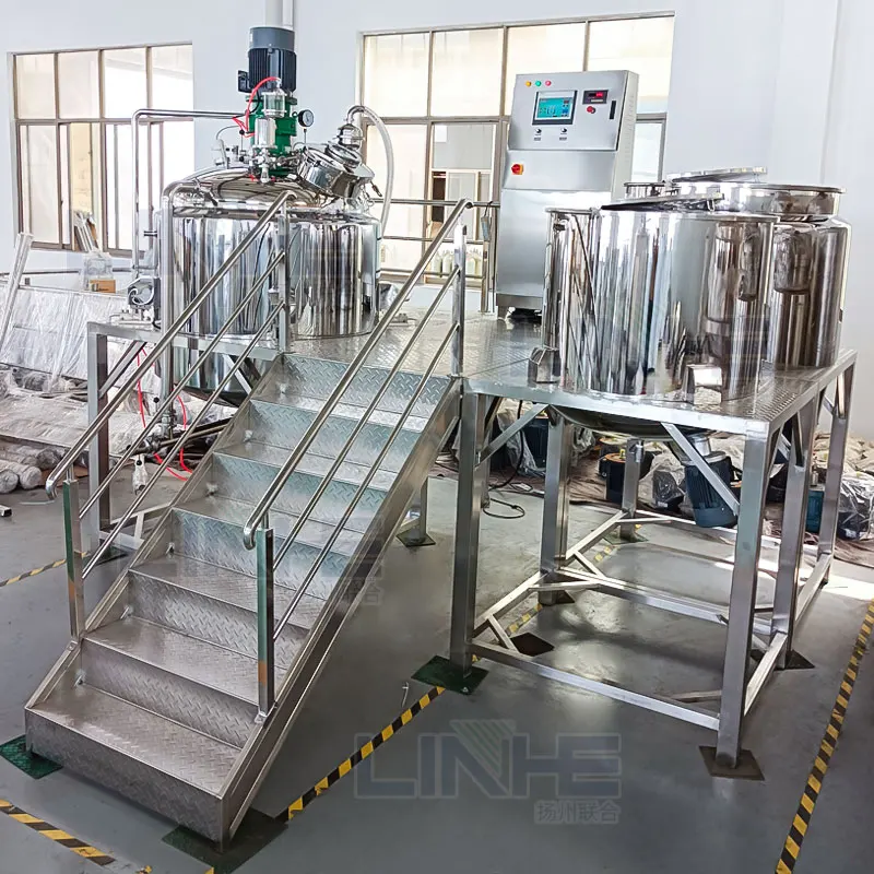Vacuum Homogenizing Emulsifying tank Mayonnaise Making Machines with Circulation System Cosmetic Face Cream Homogenizer Mixer