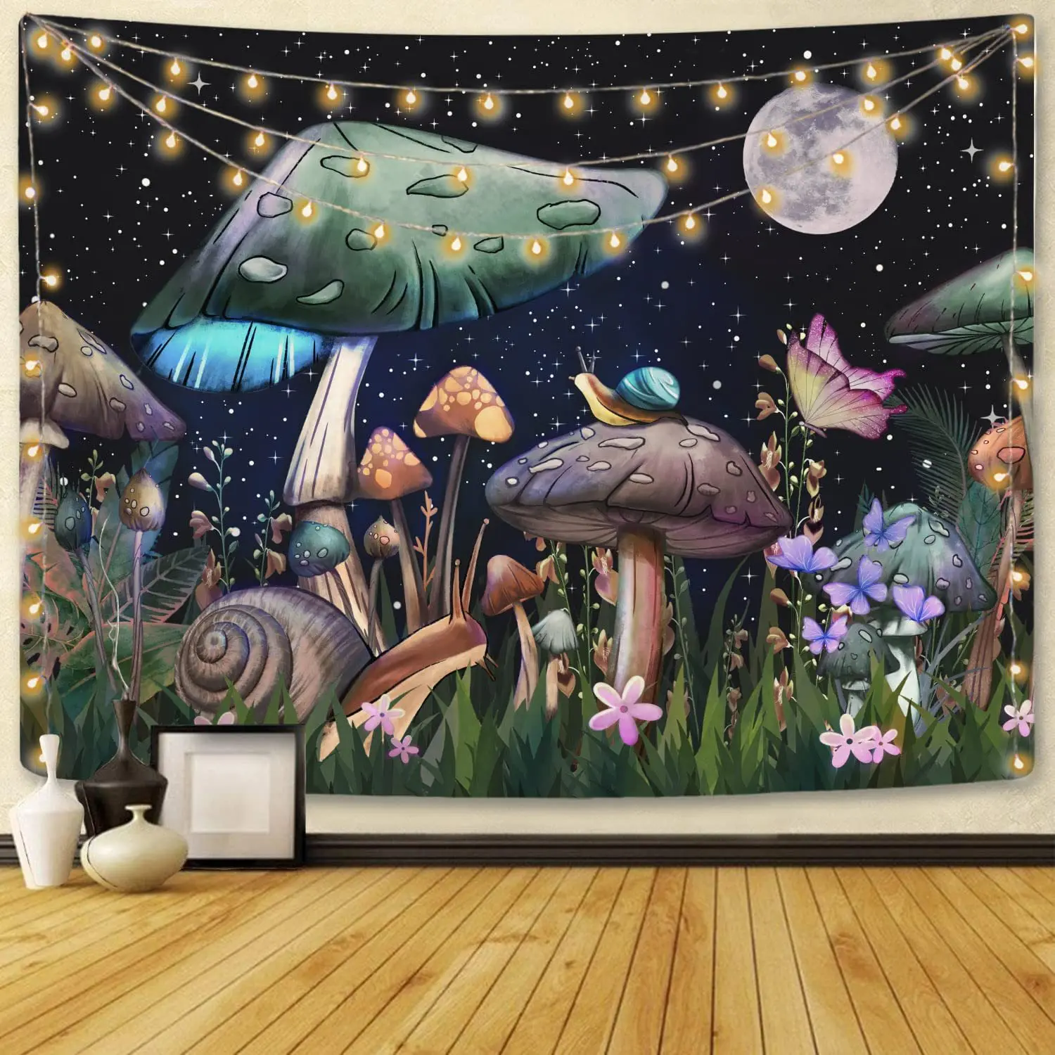 Colorful Mushroom Tapestry Life Tree Wall Hanging Tapestry for Bedroom Aesthetic Tapestries Room Decor Gift