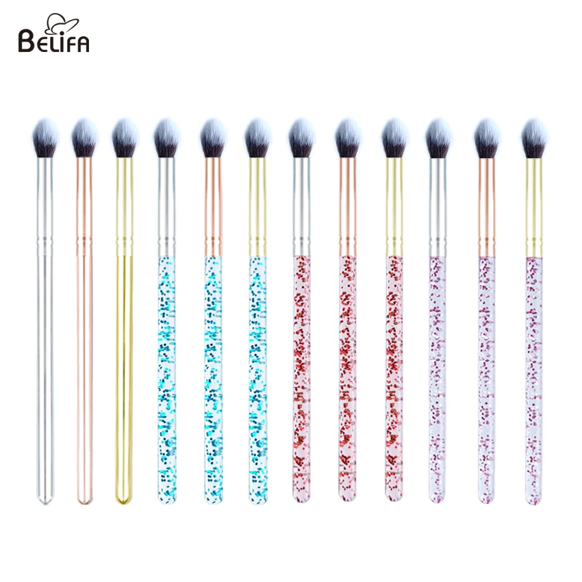 Belifa Pink Crystal Clear Handle Fluffy Lash Washing Cleansing Single