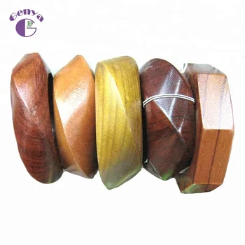 Genya fashion Exaggerated Personal grotesque wooden Bracelet irregular wood Bangle in natural colors