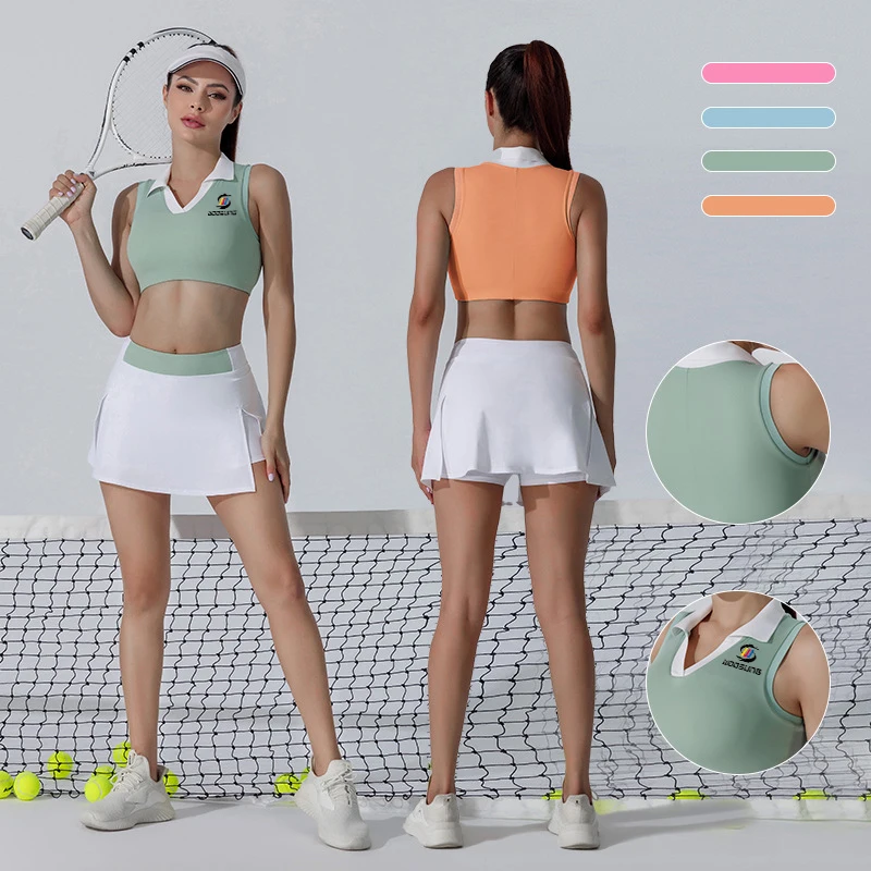 Woosung 2023 Polo Collar Quick Dry Dress New Hot Women Training Tennis