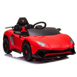 Children's Electric Toy Car Lamborghini Aventador SV Licensed 12V Battery Power Plastic Material Light & MP3 Features for Babies