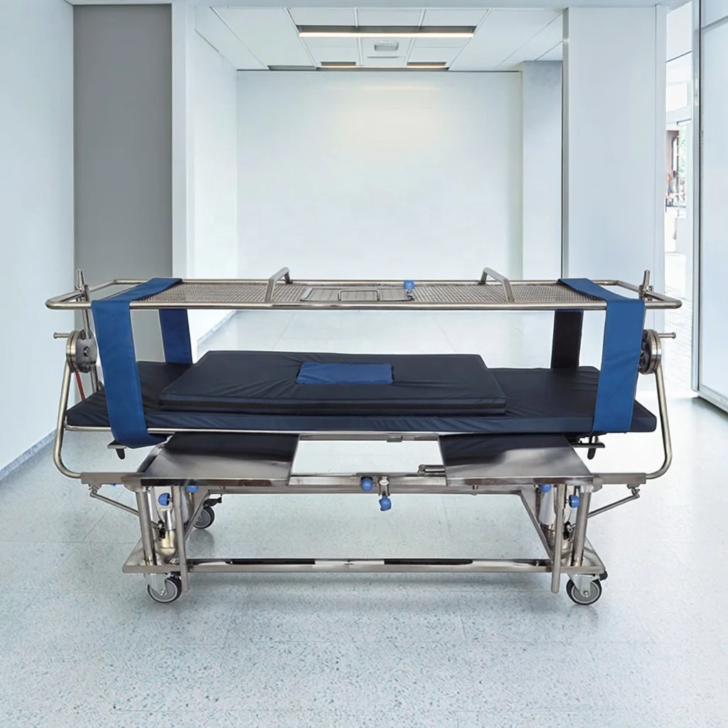Durable and Stable 360 Flip Over Adjustable Foldable Modern Hospital Bed with Four Wheels for Burn Patients 3