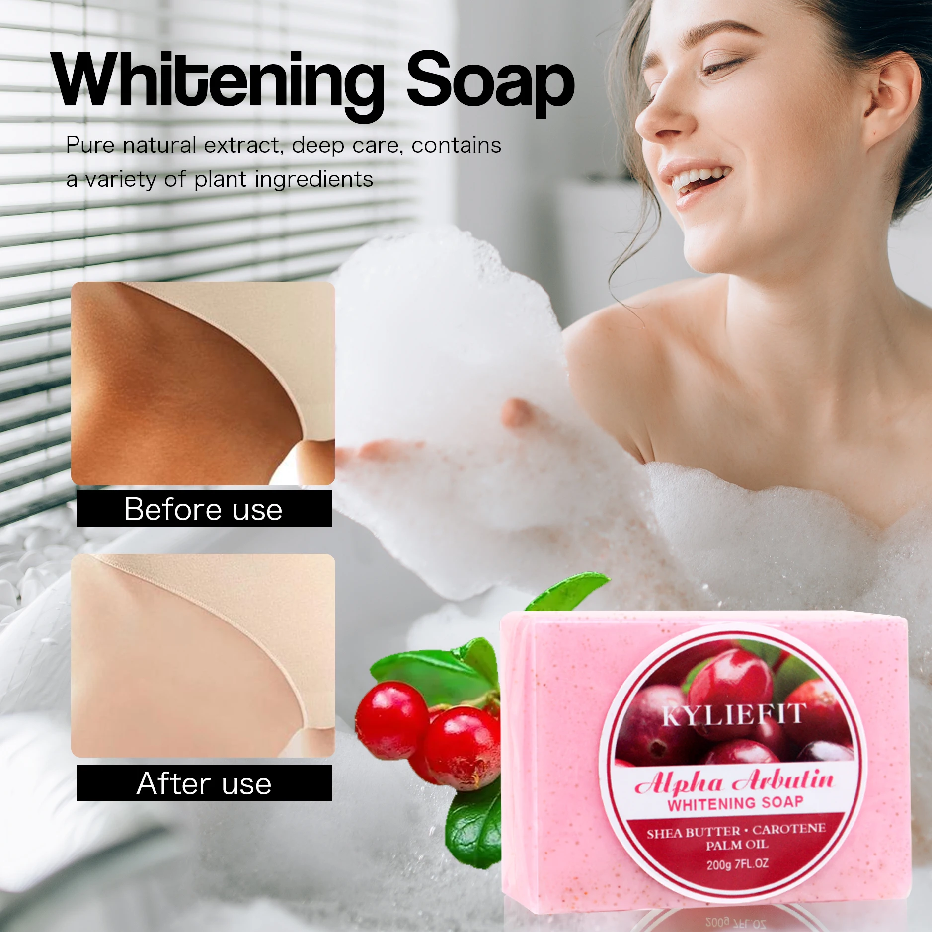 Private Label Organic Arbutin & Glutathione Whitening Yoni Soap Antiseptic and Anti-Acne Hygiene Bar for Vagina