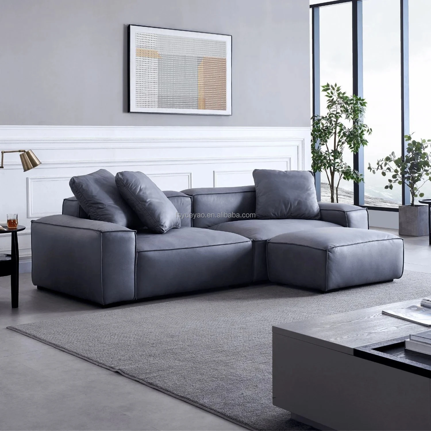 Genuine Leather Sofa Set Living Room Furniture Modern Leather Sofa ...