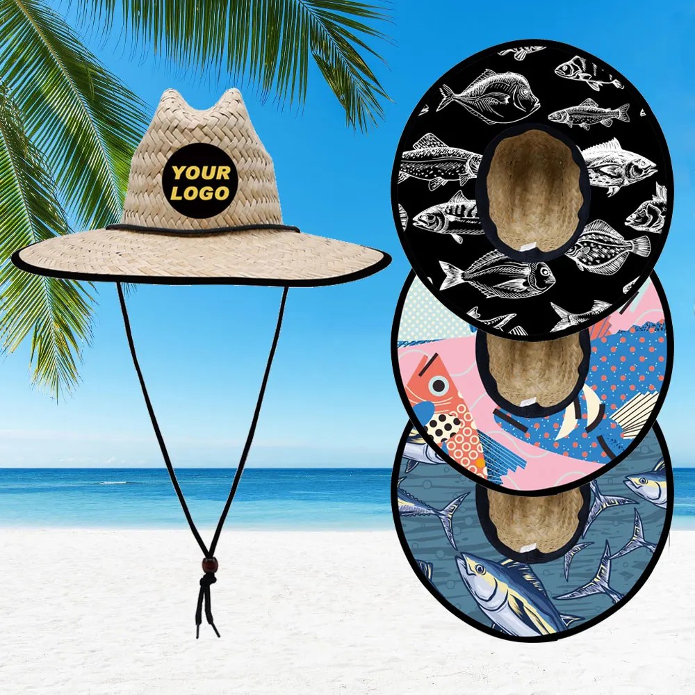 Mens Fishing Straw Hats Anti Uv Sun Protect Outdoor Waterman Lifeguard  Beach Hats Fisherman Straw Hat