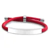 Bracelet grosse corde rouge-acier
