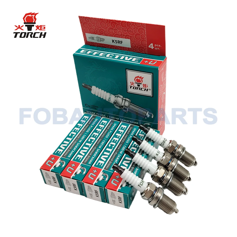 TORCH K5RF Zündkerze – Ersatz Für BKR5E / FR8DC+ / RC12YC U.a. – 14x1,25mm, 19mm Gewinde, 1 Stück, Langlebige Elektrode