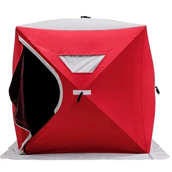 High Quality Oxford Cloth Fabric Winter Ice Cube Fishing Shelter 3-4 Persons Heat Insulation Camping Tent To Keep Warm