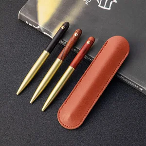Luxury Custom Wooden Office Gifts Promotional Brass All Pen Wood