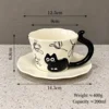 soucoupe de tasse à café chat floral-boîte colorée