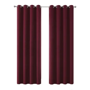 Low Price Hotel Room Fancy Burgundy Modern Red Blackout Curtains