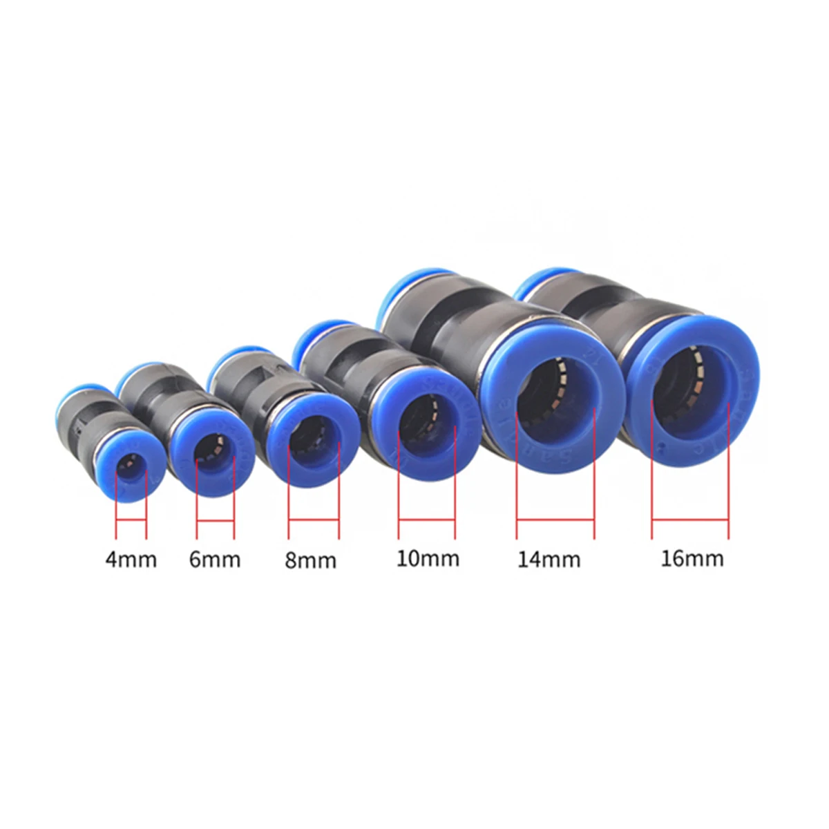 40pcs OD 6mm Tube 1/4In Pneumatic Connector Air Line Quick Accessories Plastic