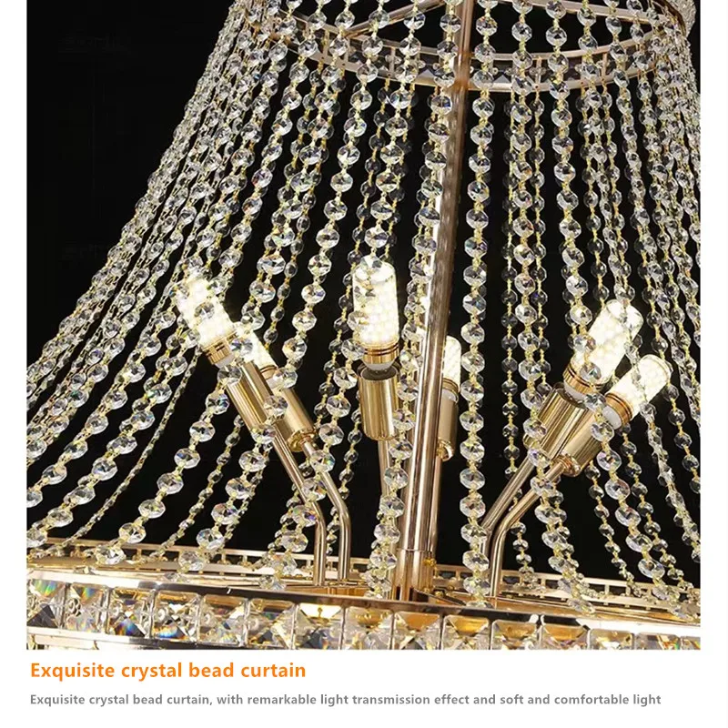 Подвесной светильник K9 Хрустальный подвесной светодиодный потолочный современная люстра класса люкс для высоких потолков