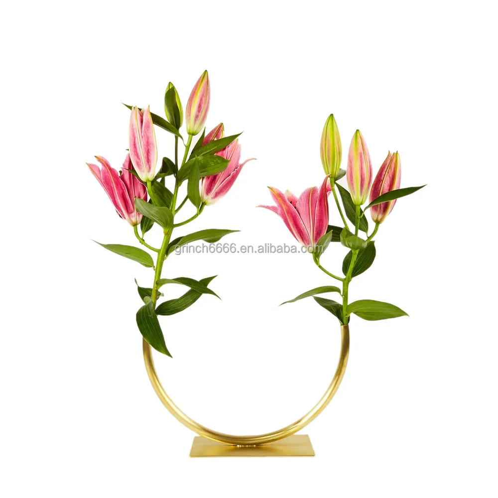 Home Decor Metal U Shape Flower Vase Farmhouse Decor Home Office Decor Flower Vase Luxury for Wedding Center Piece