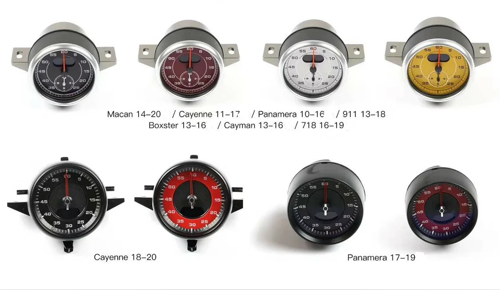 High Quality Dashboard Speedometer Clock Stopwatch for for 2011-2017 Macan Panamera Black Red White Yellow Plug Play