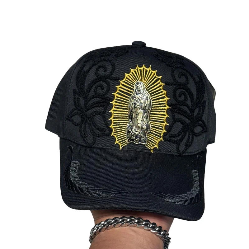 Trendy Faith-Based Design Guadalupe Virgin Mary Baseball Cap Casquette Gertrude Black Adjustable Sport Hats Daily Wear for Men