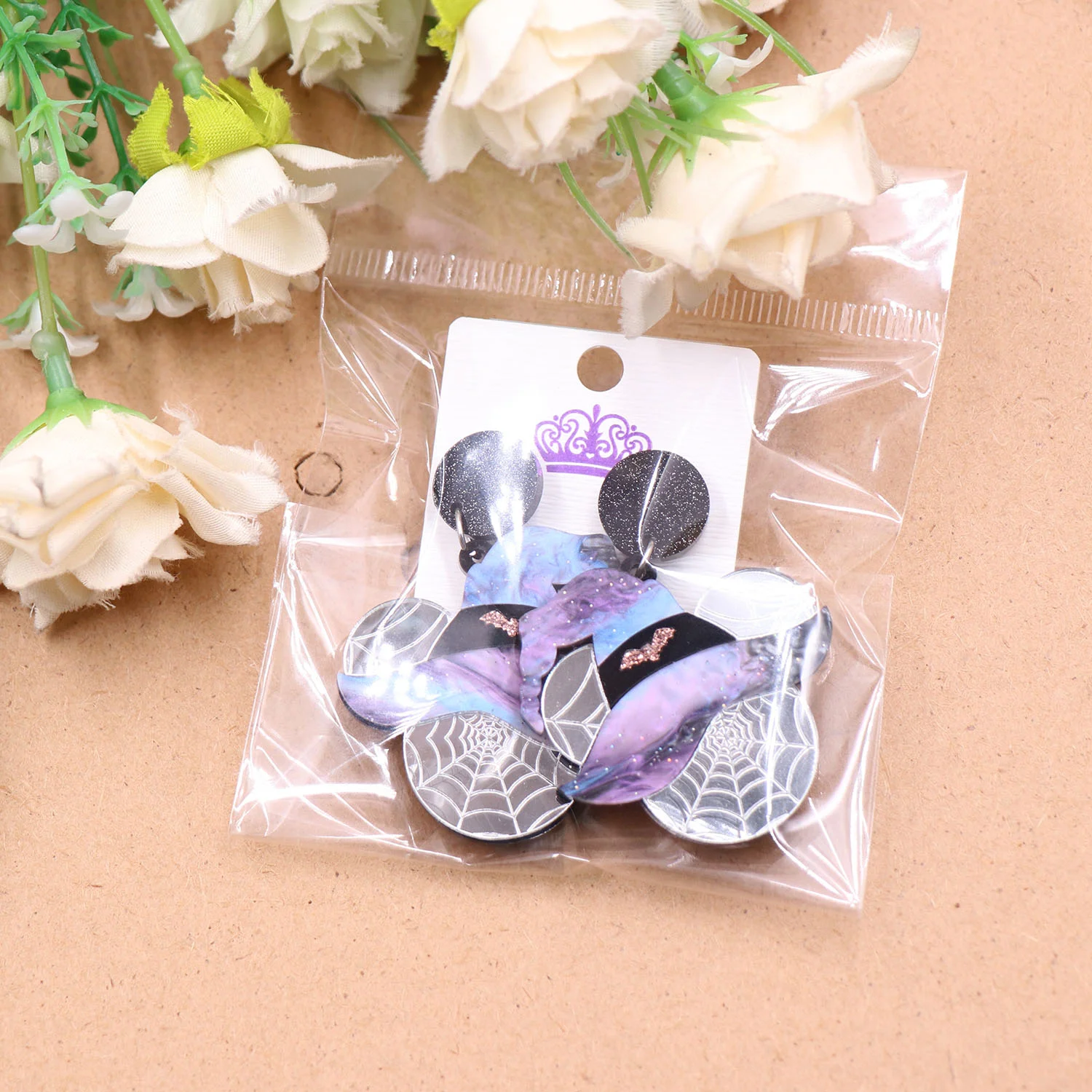 ERS734ER1548 (1pair)New product CN Drop Mouse Witch Hat women's Cute Halloween Acrylic Earrings manufacture