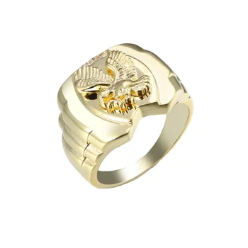 JASEN JEWELRY latest jewellery trends 14k gold rings eagle pendant rings for mens