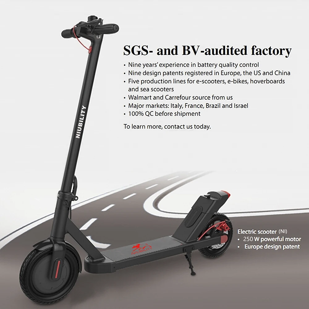 250w Max25km/h,20-25km Range K2V0 Niubility N1 Electric Scooter Foldable 8.5" 