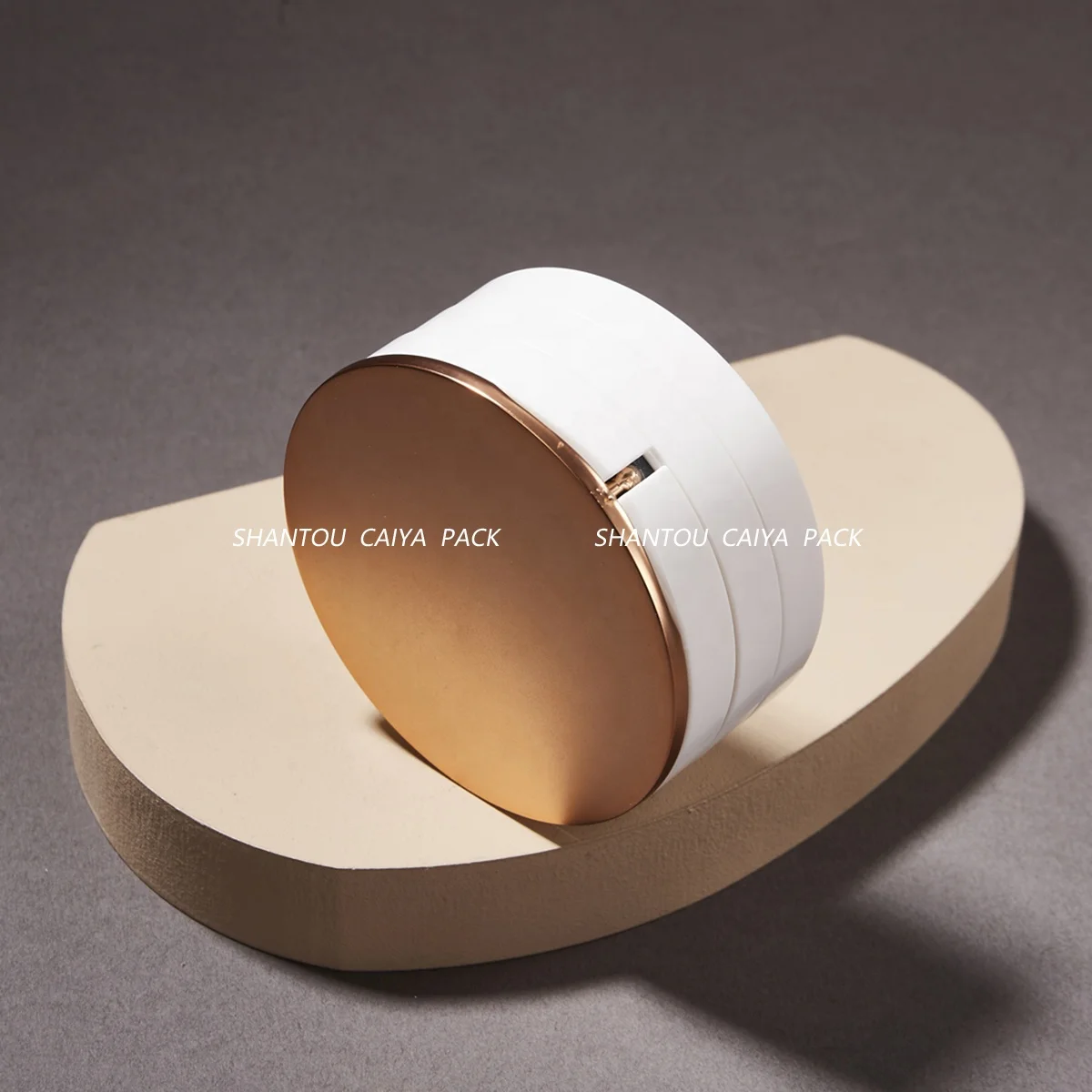 CAIYA Unique Multi Layer Magnetic Blush Eyeshadow Palette Compact Case with Mirror Stack up Rotatable Pressed Powder Packaging