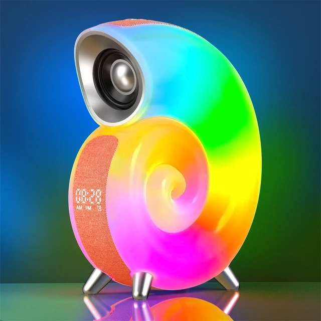 Hot Selling Multi-function Speaker Conch App Control Multiroom Led Night Light Lamp Bass Wireless Speaker Atmosphere Speakers