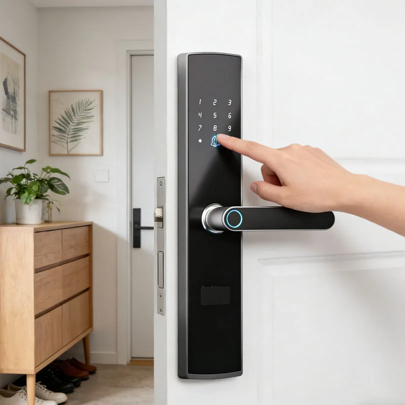ล็อกประตูอัจฉริยะแบบลายนิ้วมือและรหัสผ่านที่บำรุงรักษาง่าย ใช้งานง่ายสำหรับความปลอดภัยในบ้านและสำนักงาน Kaisstar