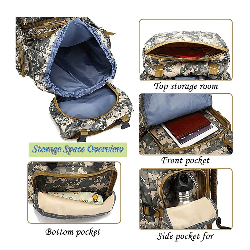 Customized Outdoor Laptop Tactical Backpack Large Waterproof Hunting Rucksack Travel Camouflage Backpack