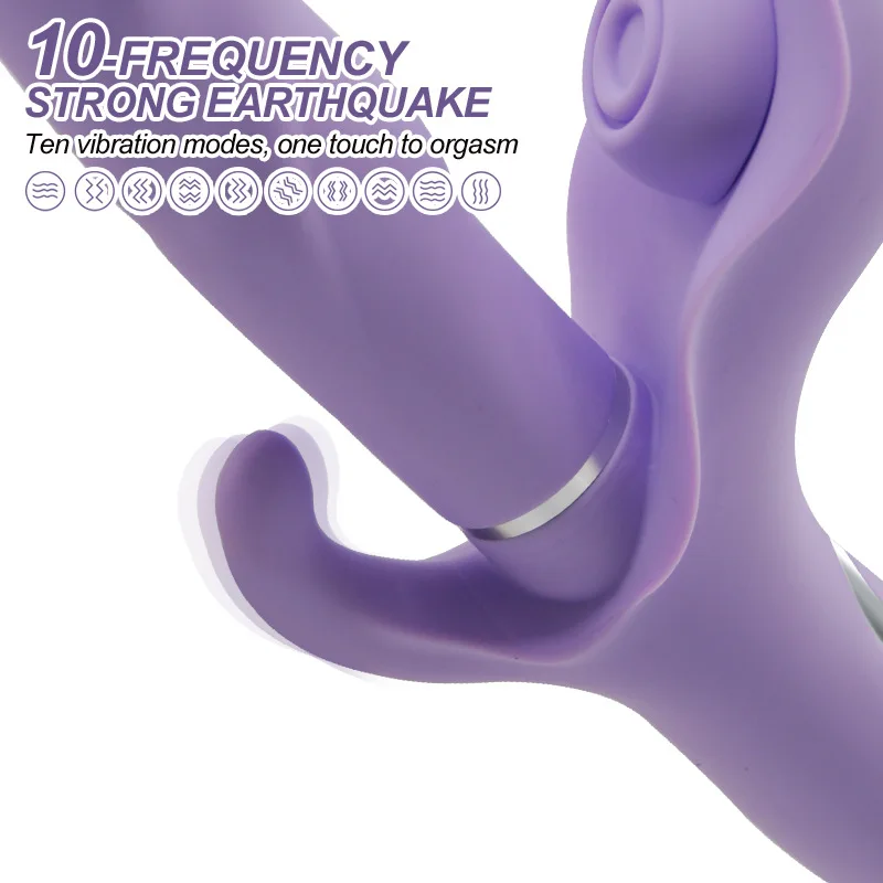3-in-1 Thrusting Dildo With G-Spot Rabbit Vibrator Clitoral Stimulator Prostate Massager 10 Sucking 10 Vibration Modes Anal Toys_voghion.com