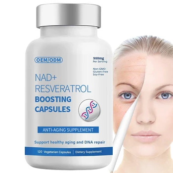 Best Selling Products 2024 OEM Private Label Anti-Aging Supplement For Healthy Cell Growth NAD Resveratrol Boosting Capsules