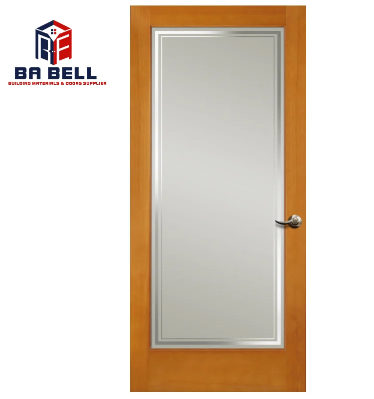 French  Style Water Resistant Simple Design  Frosted Pantry Door with Glass Custom Swing Single Double  Doors