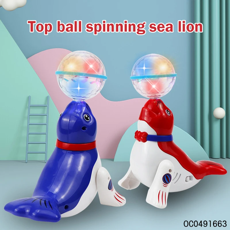Cheap plastic dancing animal electric kids sea lion toy music and lights