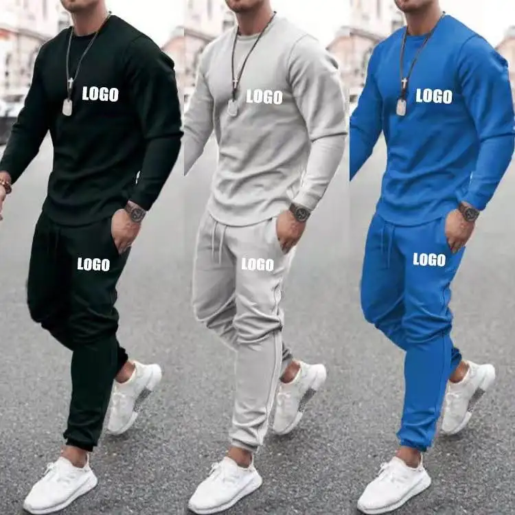 Custom Logo Blank Sweat Suit Track Men Plain Tracksuit Training Fitness ...