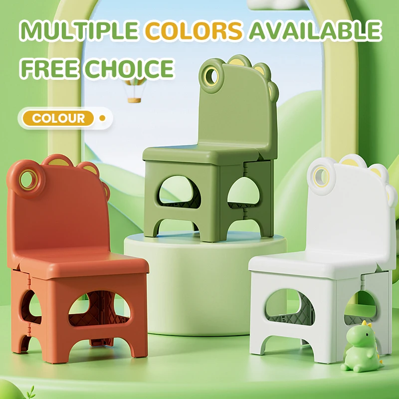Factory Prices New  Design High Quality Kids Backrest Portable Dinosaur  Folding Plastic Backrest Chair