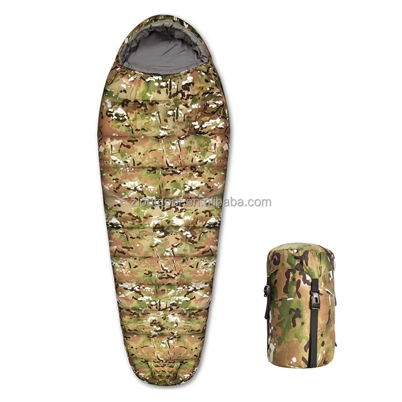 3-4 Seasons Lightweight Portable Single Person Mummy Emergency Ultralight Camouflage  Sleeping Bag With Factory Price