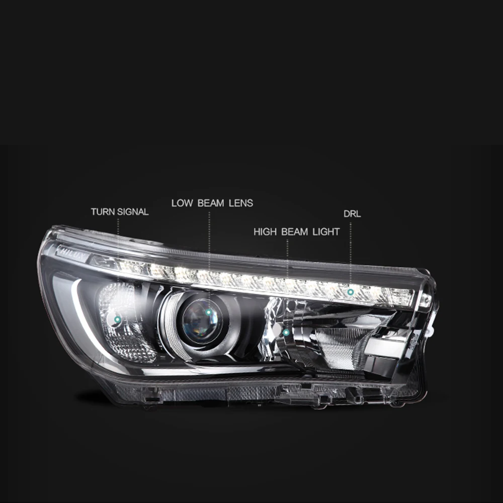 Vland Yiaalux Wholesales LED Headlights Head Light 2016 2017 2018 2019 Sequential Car Headlamp For Toyota Vigo hilux revo factory