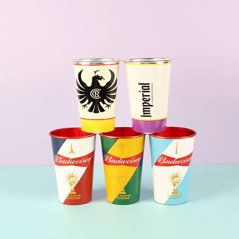 Разноцветные одноразовые многоразовые алюминиевые чашки для холодного напитка