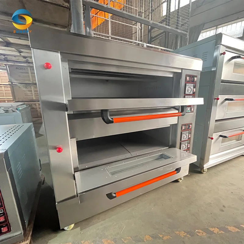Baking Equipment Manufacturer Commercial 3 Deck 6 Trays Bakery Oven Gas