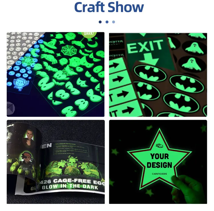 Custom Die Cut Reflective Glowing Stickers Gift Decorative Pvc Vinyl