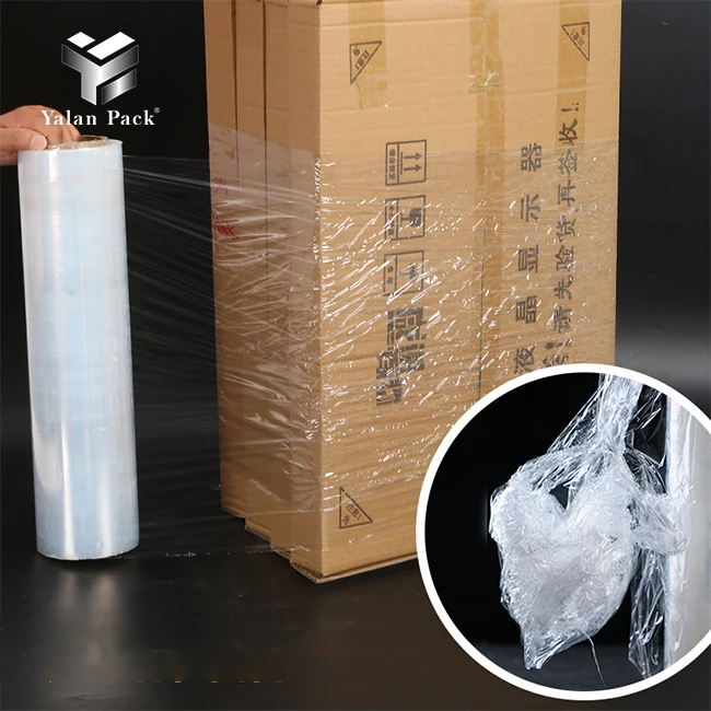 Custom Industrial Printed Plastic Poly Tube Packaging Pallet Wrap Film Roll Hand Stretch Wrapping Film