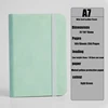 Cuaderno de bolsillo de cuero A7-verde claro-80 hojas/libro